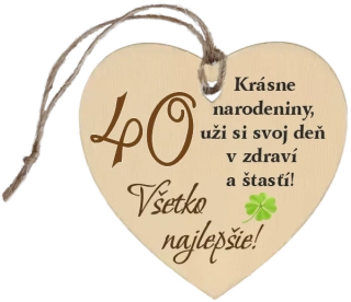 Srdiečko k narodeninám 40