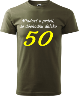 Pánske tričko Mladosť v prdeli 50r.